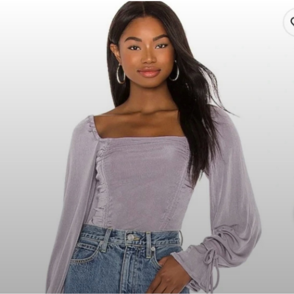 Free people purple long sleeve body suit